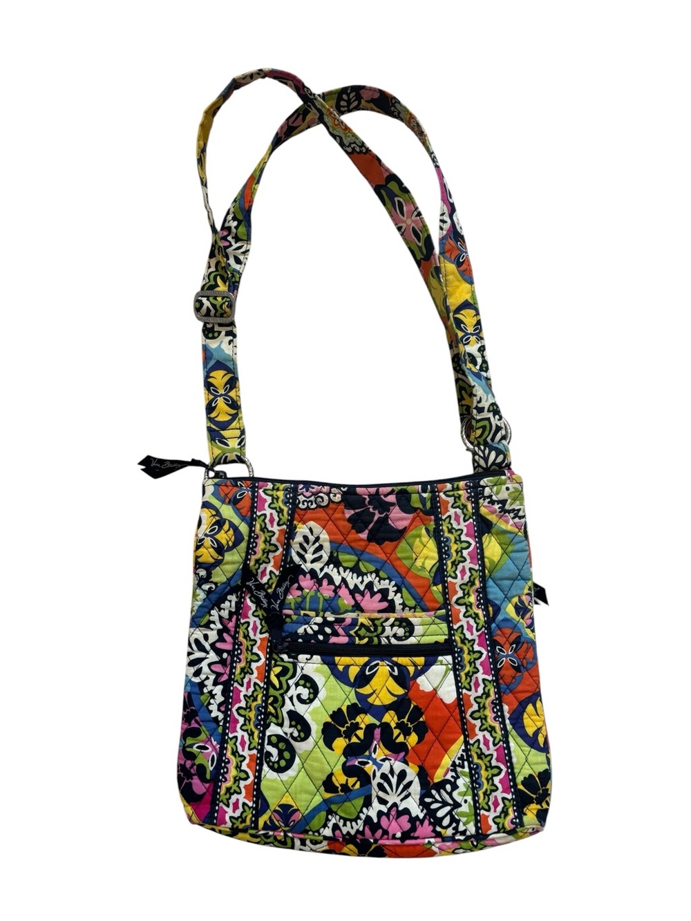Vera Bradley Colorful Bursts Patrwrn Top Zip Crossbody Adjustable Bag